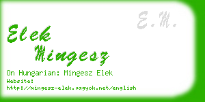 elek mingesz business card